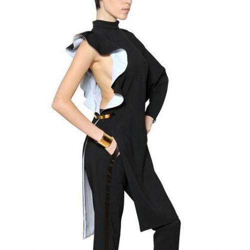 Givenchy Stretch Viskose Cady Kleid Mit Rüschen