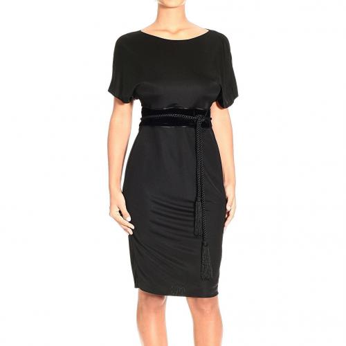 Gucci Short sleeve jersey velvet beltdress