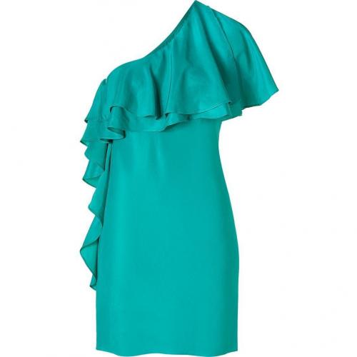 Halston Heritage Cactus One Shoulder Ruffle Kleid