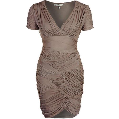 Halston Heritage Cocktailkleid / festliches Kleid taupe 