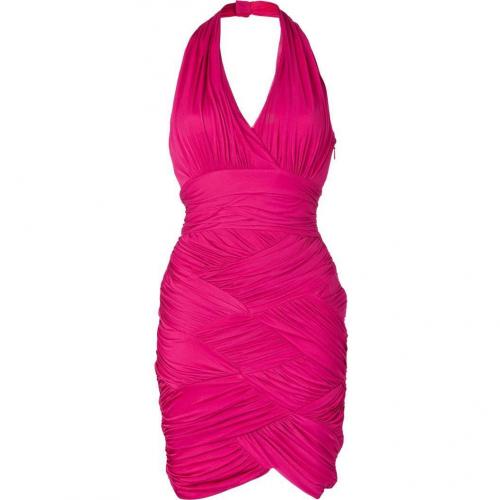 Halston Heritage Raspberry Basketweave Kleid