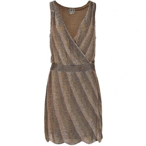 Haute Hippie Kleid mit Pailletten taupe