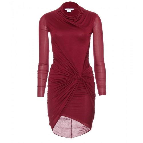 Helmut Lang Drapiertes Jerseykleid Rot