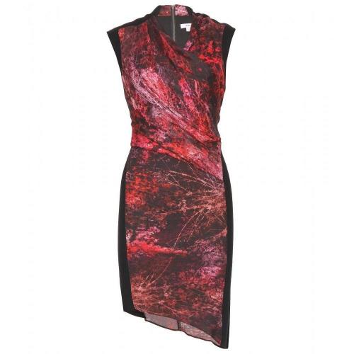 Helmut Lang Drapiertes Print-Kleid