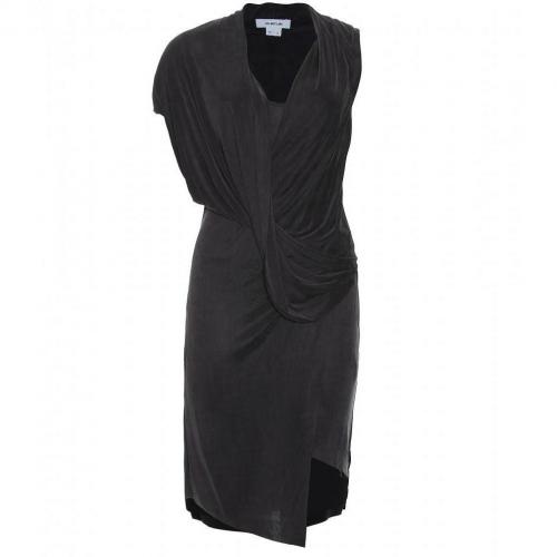 Helmut Lang Shale Drapiertes Kleid Schwarz