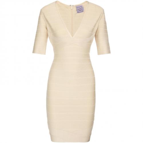 Hervé Leger Andrea Kleid Elfenbein