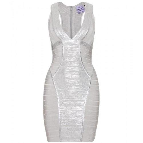 Hervé Léger Bandage-Kleid Weiß