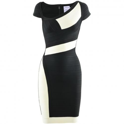 Herve Leger Black Ecru Dress Amber