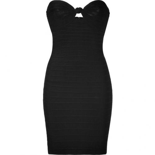 Hervé Léger Black Strapless Bandage Dress