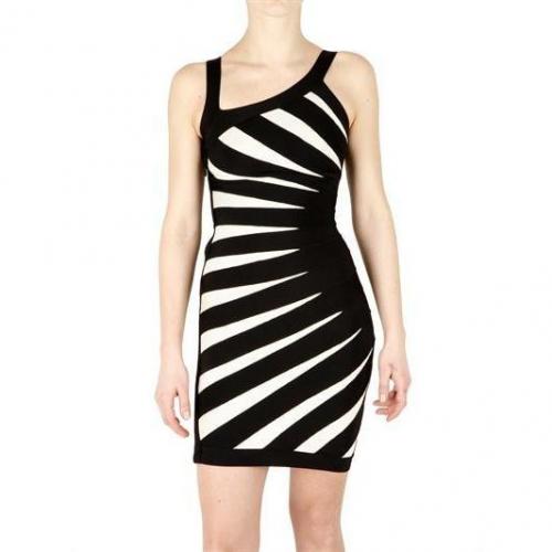 Hervé Léger Kleid Engineered Diagonalen Bändern