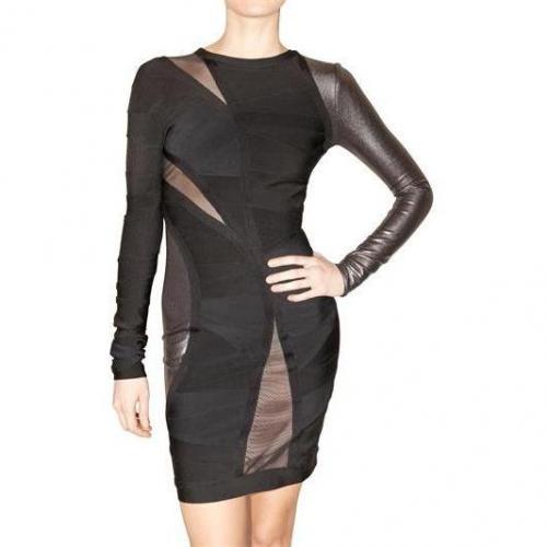 Hervé Léger Kleid Im Jersey Mit Metallik-Einsätzen