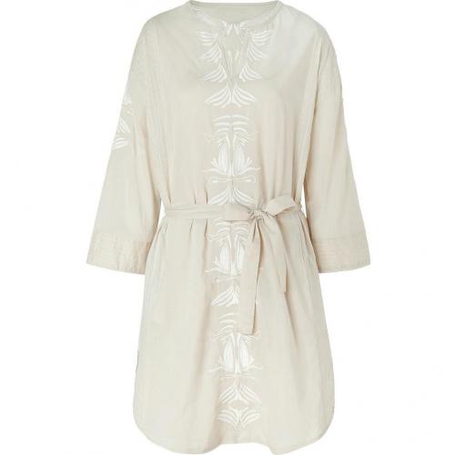 Hoss Intropia Beige/Ivory Embroidered Silk Tunic Dress