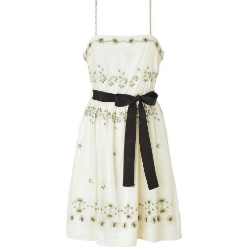 Hoss Intropia Ivory Pearl Embroidered Dress
