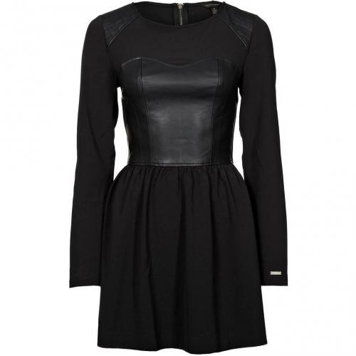 House of Deréon Faux Leather And Quilting Detail Dress Cocktailkleid / festliches Kleid black 
