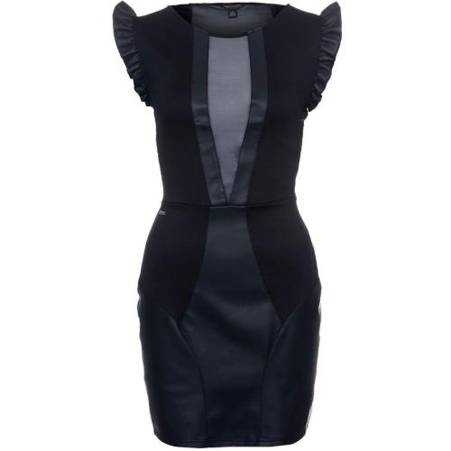 House of Deréon Ponte Pleather Mesh Mini Dress Cocktailkleid / festliches Kleid black 