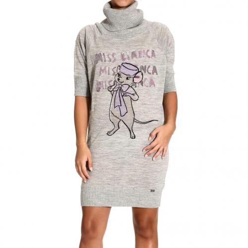 Iceberg High neck white print maxipull dress