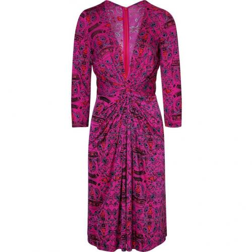 Issa Magenta Fantasy Print Silk Jersey Dress for STYLEBOP.com