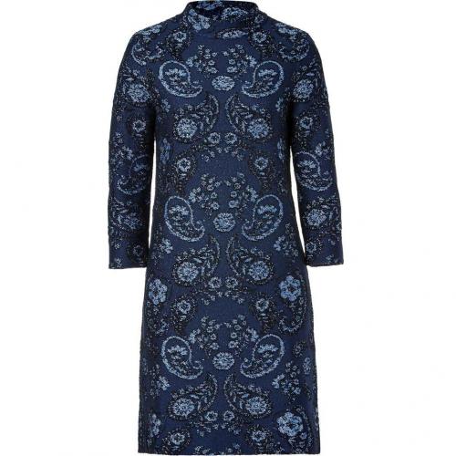 Issa Navy Brocade Jacquard Shift Dress