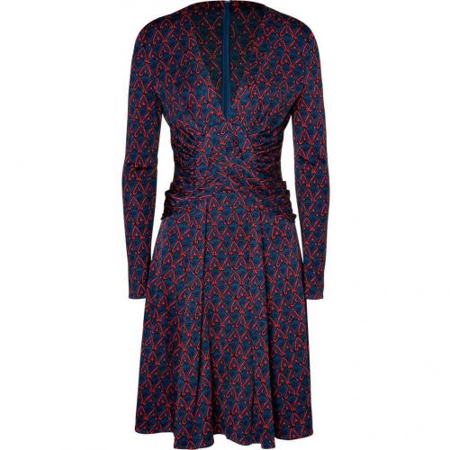Issa Pigeon/Carmine Red Silk Jersey Dress