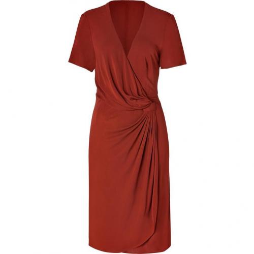 Issa Rust Viscose Jersey Side Drape Dress for STYLEBOP.com