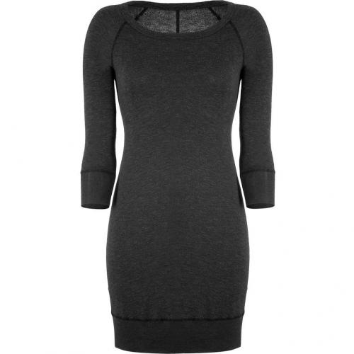 James Perse Black Raglan Sleeve Sweatshirt Dress