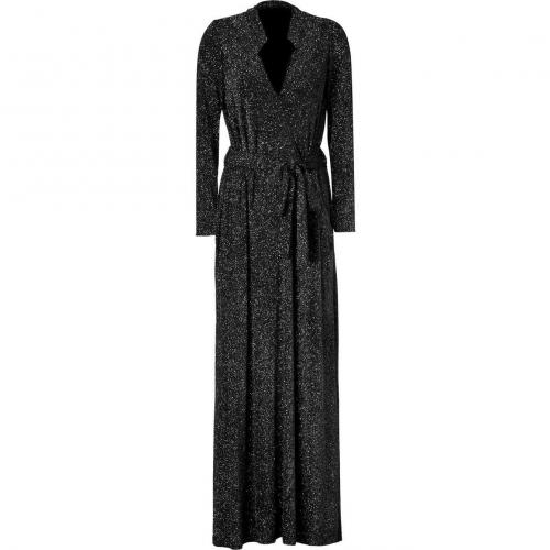 Jay Ahr Black Belted Lurex Gown