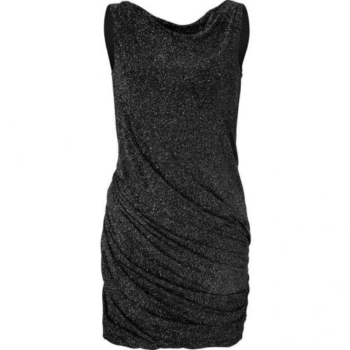 Jay Ahr Black Draped Lurex Dress