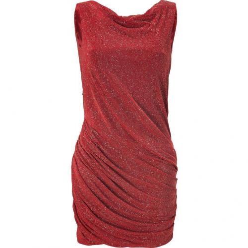 Jay Ahr Red Draped Lurex Dress