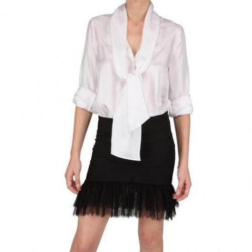 Jay Ahr Seiden Twill Und Seiden Crepe Kleid