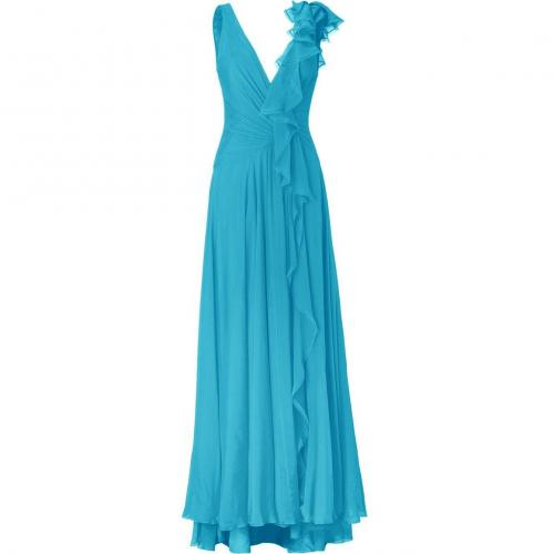 Jenny Packham Azure Silk Chiffon Gown