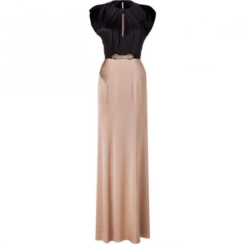 Jenny Packham Black/Baileys Embellished Silk Gown