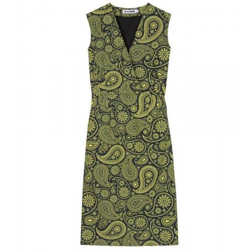 Jil Sander Baumwollkleid Mit Paisley-Print Green
