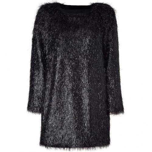 Jil Sander Black Allover Fringed Mini-Dress