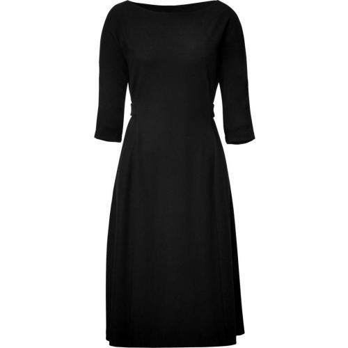 Jil Sander Black Belted Flared Dress