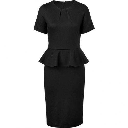 Jil Sander Black Wool Peplum Dress