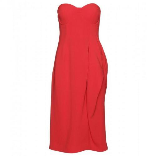 Jil Sander Drapiertes Kleid Rot