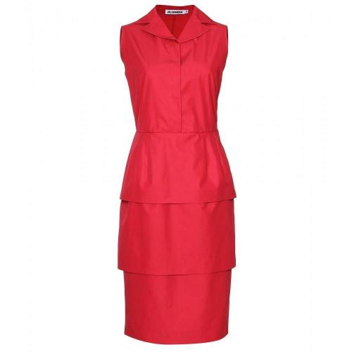 Jil Sander Kleid Mit Mehrlagigem Rockteil