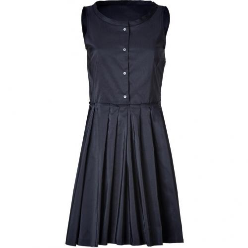 Jil Sander Navy Navy Boat Neck Silk-Blend Dress