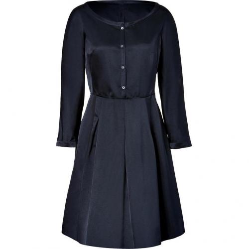 Jil Sander Navy Navy Silk Sateen Dress