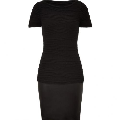 Jitrois Black Combo Wool & Leather Dress