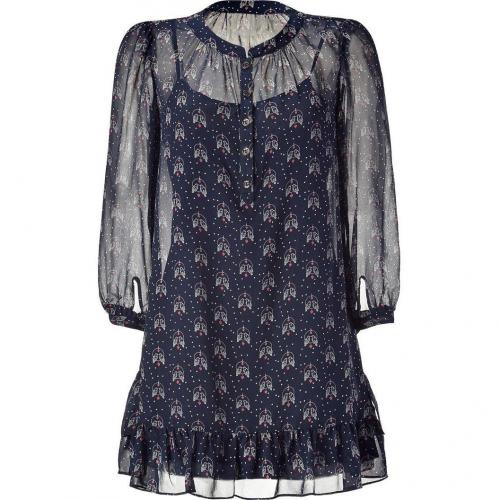 Juicy Couture Regal Lovebirds Print Silk Dress