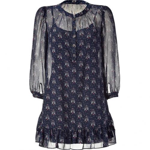 Juicy Couture Regal Lovebirds Print Silk Dress