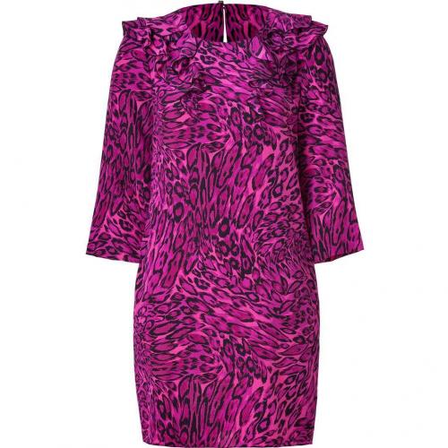 Juicy Couture Royal Purple Leopard Print Silk Dress