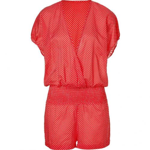Juicy Couture Tomato Pretty Polka Cover Up Jumpsuit