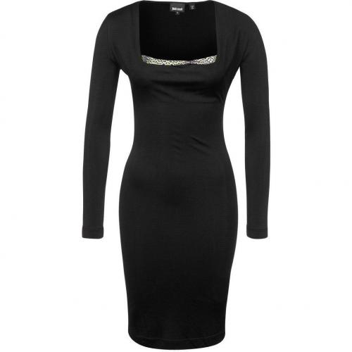 Just Cavalli Jerseykleid schwarz mit Ärmeln 