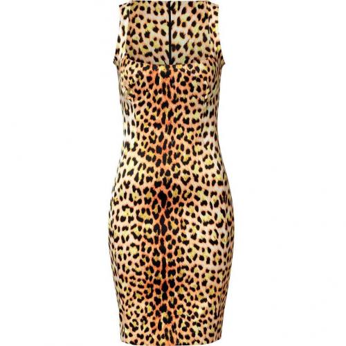 Just Cavalli Orange/Black Leopard Print Dress