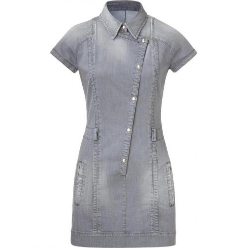 Just Cavalli Silver Grey Denim Dress