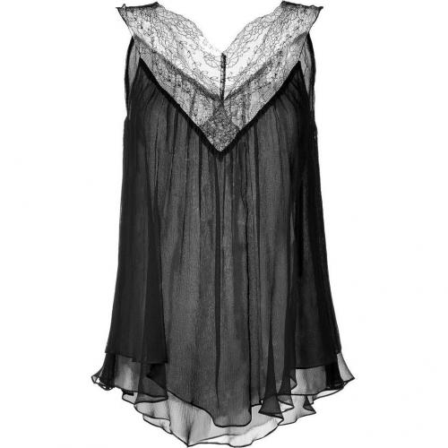 Kiki de Montparnasse Black Silk Chiffon Baby Doll Top