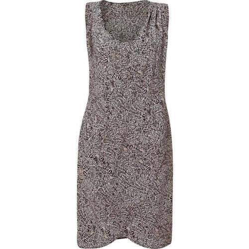 LAgence Beige/Black Printed Silk Dress