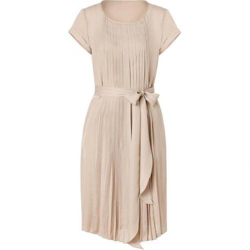 LAgence Café au Lait Cap Sleeve Pleated Dress